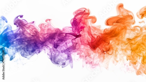 vibrant burst of multicolored smoke clouds exploding against a white background abstract photography