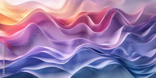 Abstract colorful wavy background in shades of pink, purple, and blue, resembling flowing silk fabric. photo