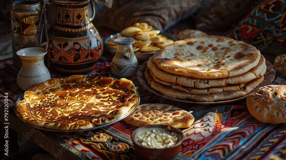 Bread and pancakes eated by Azerbaijani tandir people.
Bread and pancakes eated by Azerbaijani tandir people.