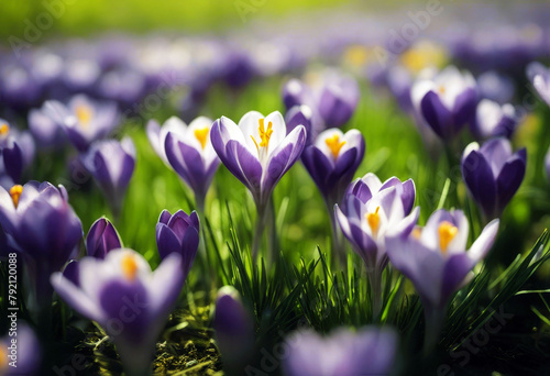 'crocus field spring Beautiful flowers Background Flower Nature Easter Winter Light Leaf Sun Floral Beauty Garden Green Orange Color Plant Colorful Environment Growth NaturalBackground Flower Nature' photo