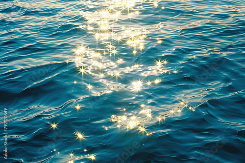 Sunlight sparkling on the rippling surface of the ocean