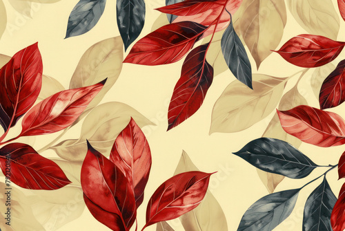 Autumn plants  botanical vintage pattern