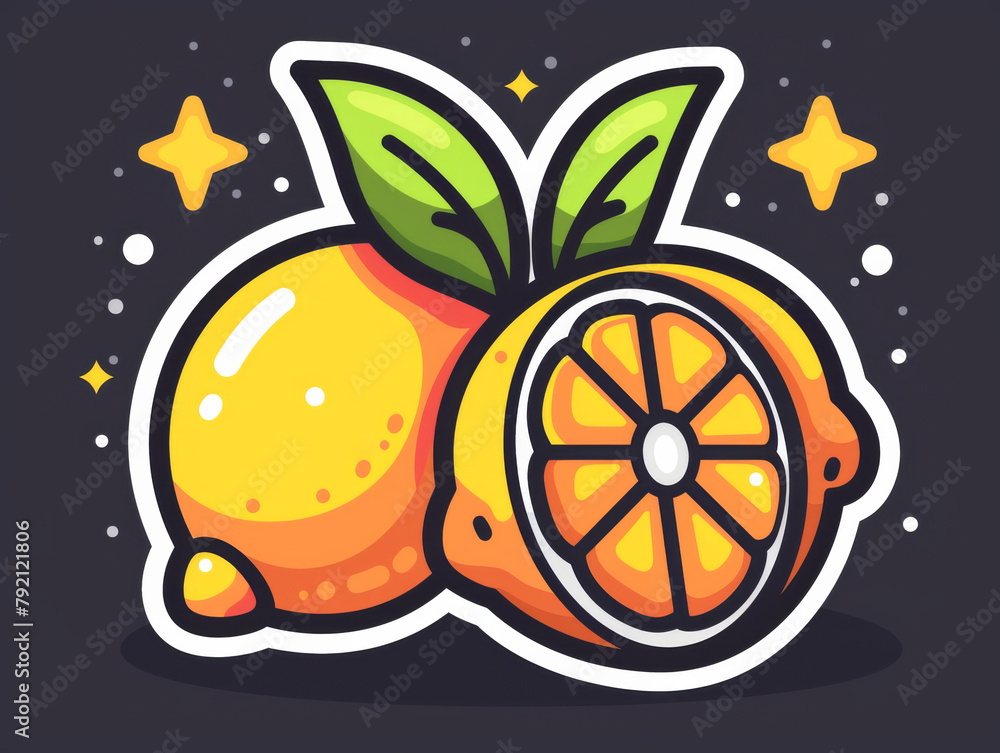 Lemon Adobe File Stylized vector illustration of a whole lemon and a lemon slice with ...