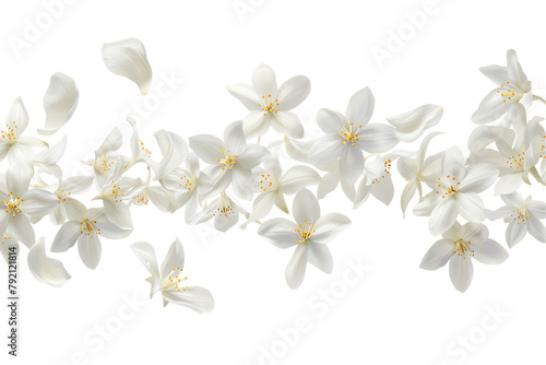 A bouquet of white plumeria flowers isolated on a background