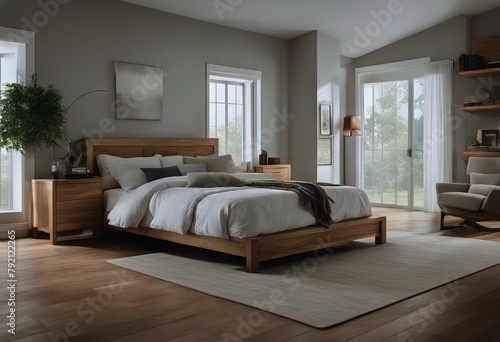 modern bedroom floor hardwood interior design Farmhouse © akkash jpg