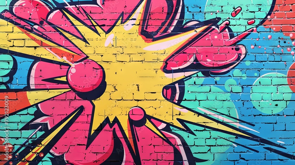 Graffiti on street brick wall concept drawing painting art wallpaper background Graffiti on street brick wall concept drawing painting art wallpaper background