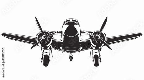 Airplane. Propeller plane with two engines. Airplane