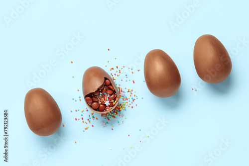 Chocolate easter eggs with ...