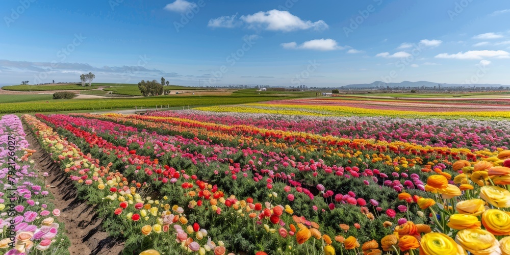 Aerial view of blooming flowers Generative AI Aerial view of blooming flowers Generative AI
