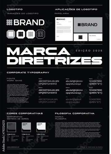 modern logo identity and poster brand guidelines in brazilian portuguese