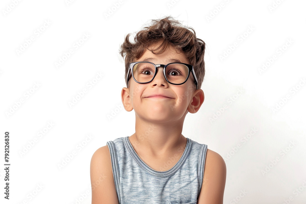 Trendy graphic tank top for boys, isolated on a solid white background