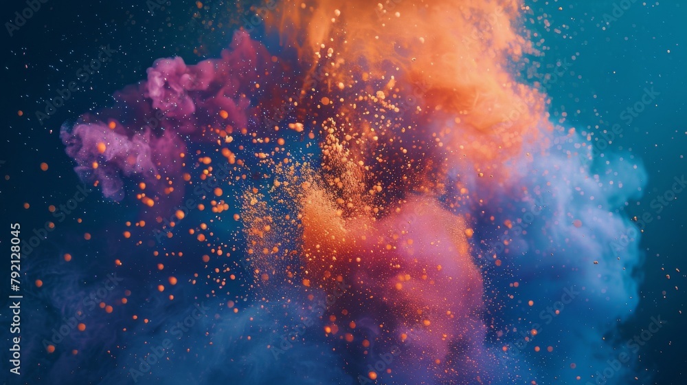 Obraz premium Explosive Colorful Powder Cloud