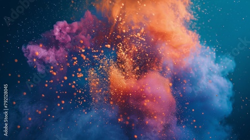 Explosive Colorful Powder Cloud