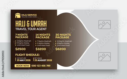 Hajj and Umrah youtube thumbnail and web banner template design
