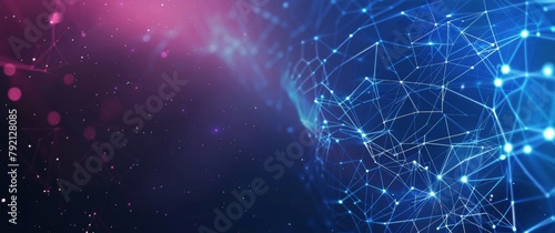 Blue and Pink Background With Lines and Dots