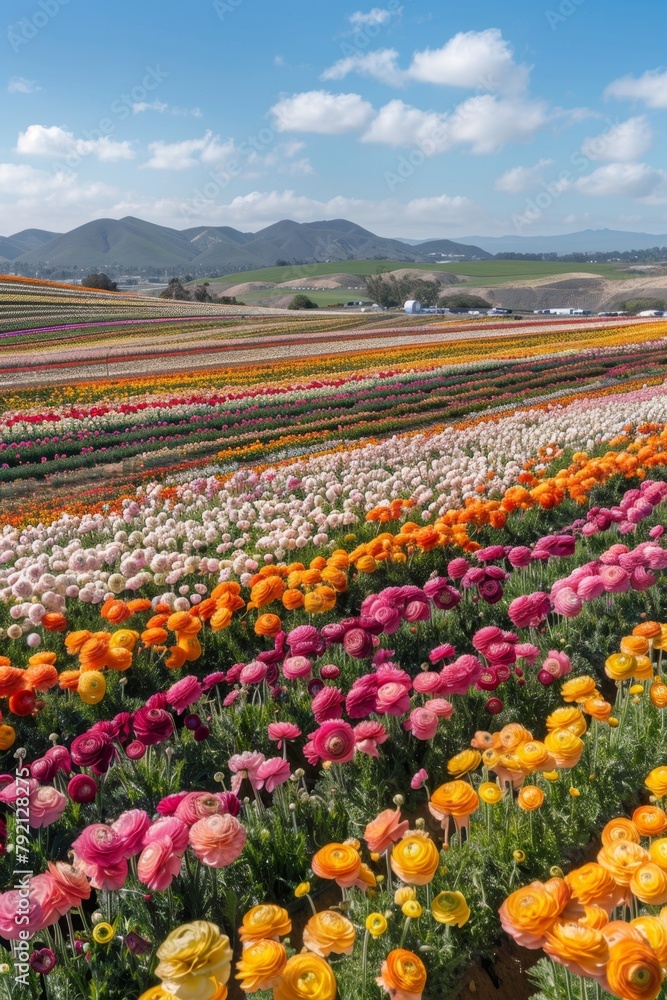 Aerial view of blooming flowers Generative AI Aerial view of blooming flowers Generative AI