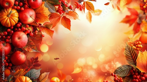 Still Life With Apples, Leaves, and Berries