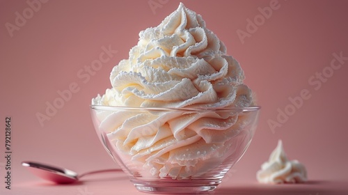 Pink Bowl With Whipped Cream and Sprinkles