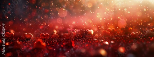 Red and Black Background With Hearts