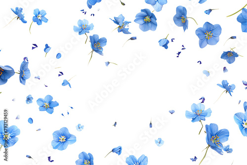 Blue flower flew petals isolated transparent background