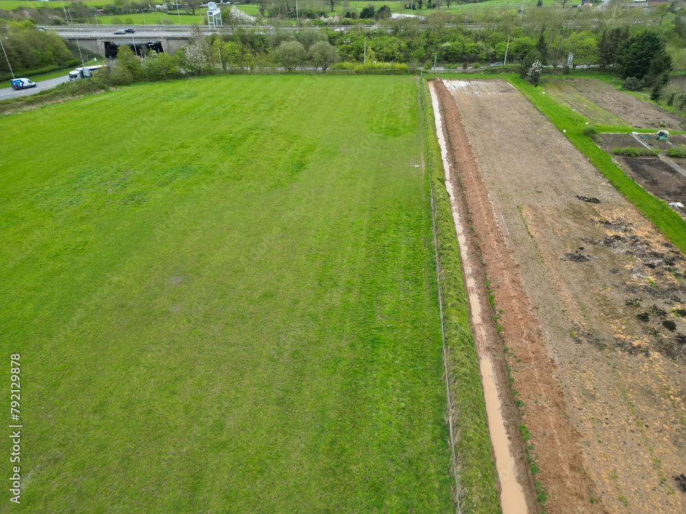 Aerial View of Central Denham Green London City of England United Kingdom. April 3rd, 2024 Aerial View of Central Denham Green London City of England United Kingdom. April 3rd, 2024