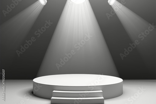 White Pedestal Emitting Light