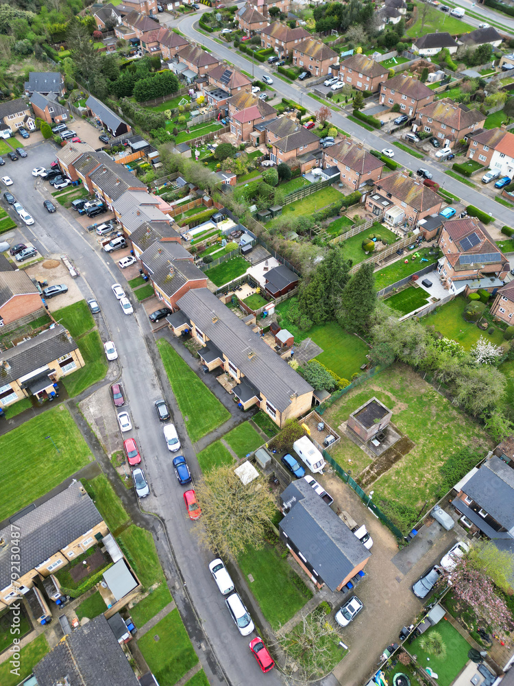 Aerial View of Central Denham Green London City of England United Kingdom. April 3rd, 2024 