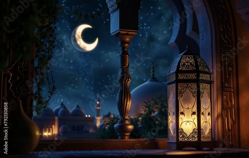 Lantern on Table by Window