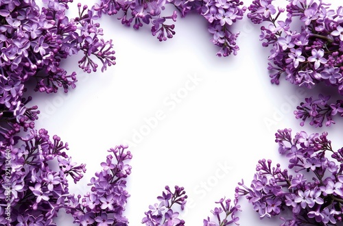 Bunch of Purple Flowers on White Background