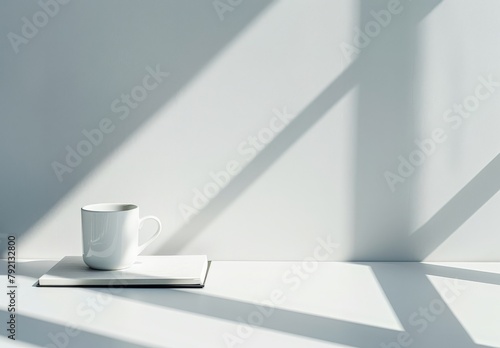 White Coffee Cup on Top of Book