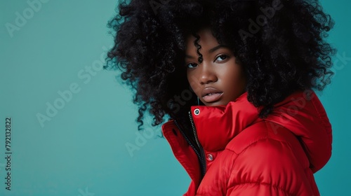 Young Girl in Red Puffy Coat