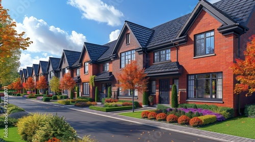Row of Houses on Residential Street