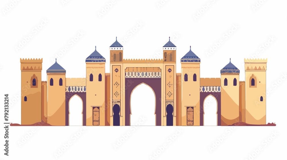 Moroccan architecture border. Morocco buildings 