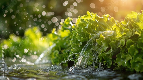 Close Up of Fresh Lettuce Leaves