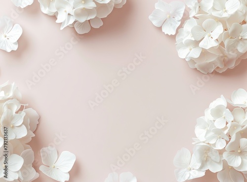 Pink Background With White Flowers