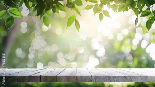Wooden Table Top With Blurry Background