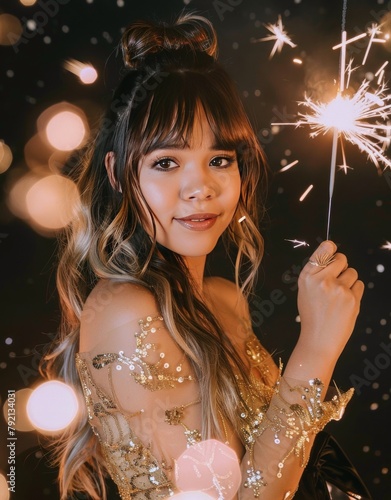 Woman Holding Sparkler