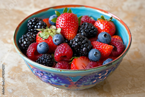 strawberries and blueberries