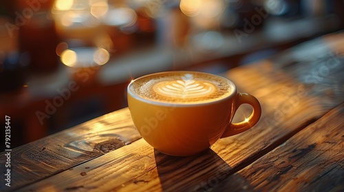 A Cup of Coffee on a Wooden Table