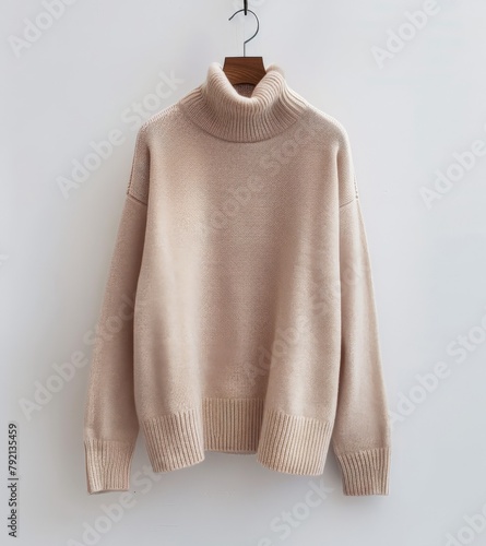 A Pink Sweater Hanging on a White Wall
