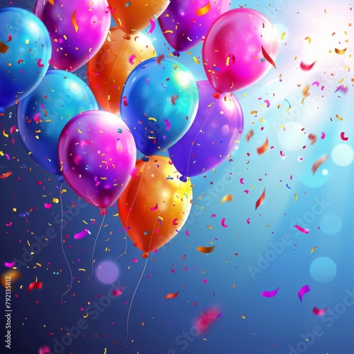 Colorful Balloons Floating in the Sky