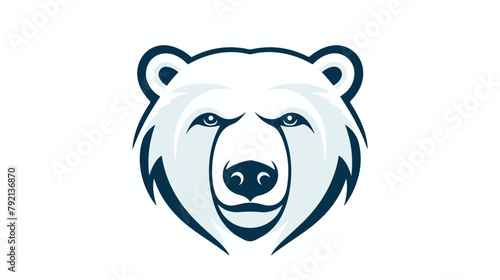 Polar bear Head Logo. White bear Vector decorative