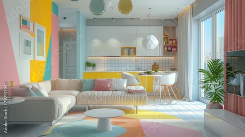Colorful Living Room With Furniture