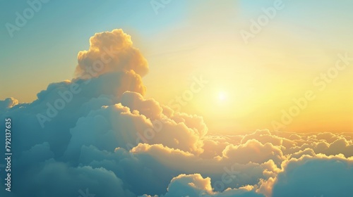 Sun Setting Over Clouds