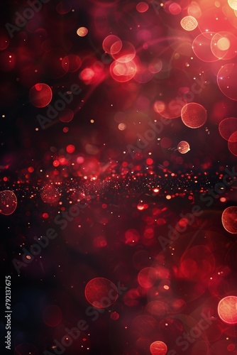 Vibrant Red and Black Background With Numerous Lights