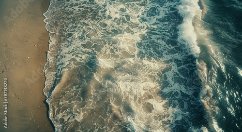 Aerial View of Beach With Waves