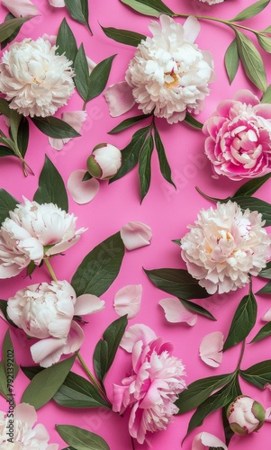 Pink and White Flowers on a Pink Background
