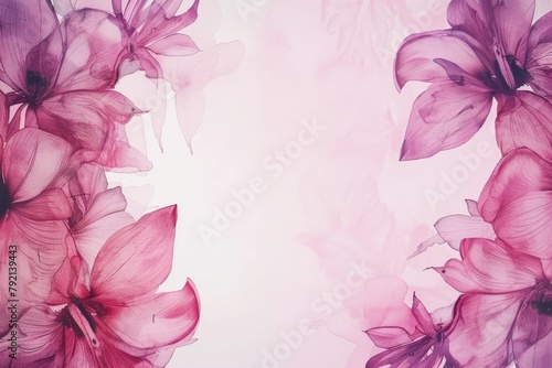 Pink Flower Close Up on White Background