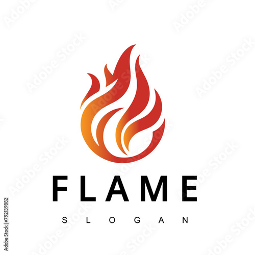 Fire Flame for Burn Gas Oil Company or Barbecue BBQ Grill logo design