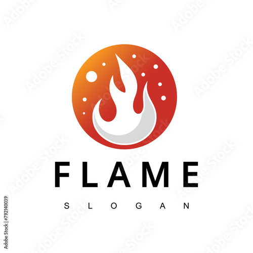 Fire Flame for Burn Gas Oil Company or Barbecue BBQ Grill logo design